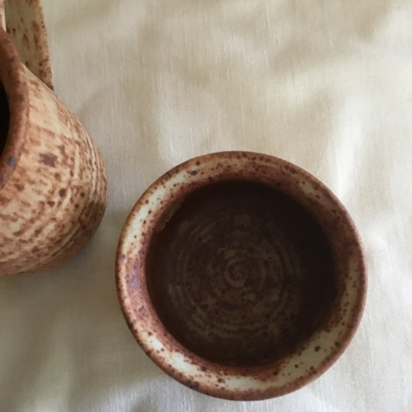 Pottery Cream and Sugar Set - Picture 4 of 6